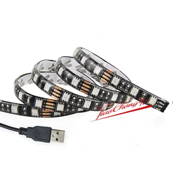 5V RGB LED juostelės USB Spalva TELEVIZORIAUS KOMPIUTERIO Fono šviesą + nuotolinio valdymo pultas