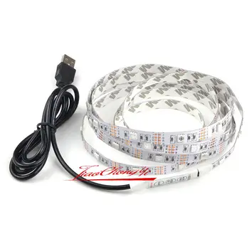 5V RGB LED juostelės USB Spalva TELEVIZORIAUS KOMPIUTERIO Fono šviesą + nuotolinio valdymo pultas