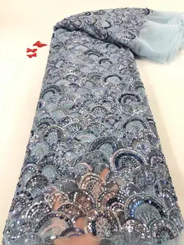Aukštos Kokybės Afrikos Blizgančiais Nėrinių Audinio nigerijos Vestuves Suknelė Moterims prancūzijos Tiulio nėrinių Blizgančiais 5 metrų TS9556