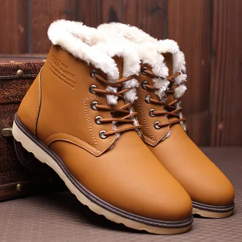Batai šilti vyrų sniego batai žiemą Nėriniai-up vyrų batai 2019 naują atvykimo mados pulko prabangus žieminiai batai vyrams 2019