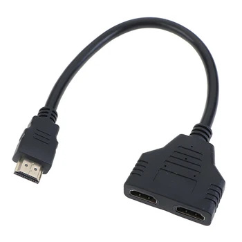 HDMI Splitter Cable 1 Patinas Dual HDMI 2 Moterų Y Adapteris, Splitter