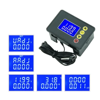 0-100VDC 10A Galios Matuoklis Digital Voltmeter Ammeter Wattmeter Temperatūra Stebėti 35ED