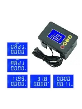 0-100VDC 10A Galios Matuoklis Digital Voltmeter Ammeter Wattmeter Temperatūra Stebėti 35ED