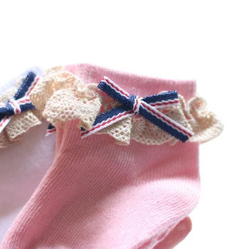 0-1Y Kūdikių Mergaičių Kojinės Bowknot Dizaino Medvilnės Trumpos Kojinės Kūdikiams, Vaikams Laisvalaikio Mielas Kojinės w