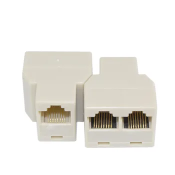 1 2 Būdas LAN Ethernet Tinklo Kabelis RJ45 Female Splitter Jungties Adapteris