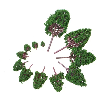 1:50-1:500 Masto Modelis Medžių 12Pcs Plastiko Architektūros Modelius, Žaislus Geležinkelio Maketas Sodo Kraštovaizdžio Peizažas 3 Stilius