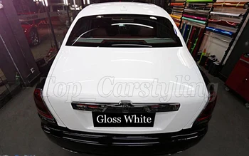 1.52x20m 3 Sluoksnių Gloss white Vinilo Automobilių Wrap Lipdukas Su Oro BURBULAS Nemokamai Blizgus Baltas Transporto priemonės, iš kurių 4.98x66ft
