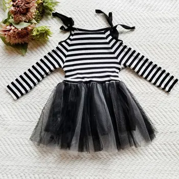 1-6T Naujagimių Mergaičių Princesė Dress Kūdikio Gimtadienio Juostele Inscenizacija Oficialią Suknelės Drabužiai