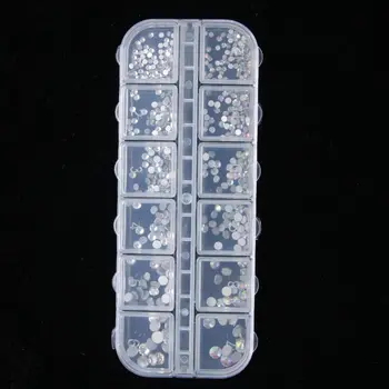 1 Dėžutė AB Spalvos Nagų kalnų krištolas su Dotting Pen Aišku, plokščiadugnės Multi-dydis Manikiūro, Nagų Dailės 3D Apdailos Nemokamas Pristatymas