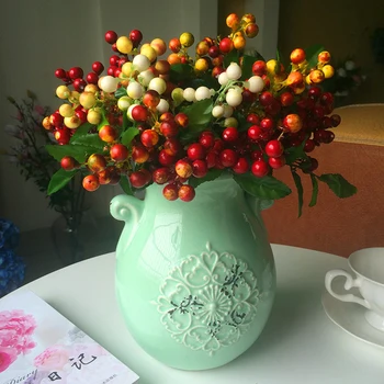 1 filialas Mini putų mažųjų dirbtinių uogų, gėlių modeliavimas vaisių Imtis rekvizitai Kalėdinė dekoracija 