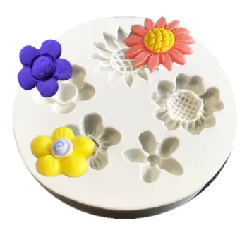 1 gabalas Gėlių silikono formos Tortas minkštas pelėsių tortas dekoravimo priemonės šokolado gumpaste pelėsių Muilo Pelėsių Rose saulėgrąžų