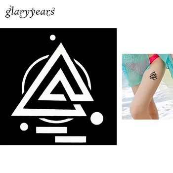 1 Lakšto Geometrija Henna Tatuiruotė Trafaretas Trikampis Apvalios Konstrukcijos Brėžinys, Kojų, Kūno Menas Airbrush Dažų Mehndi Tatuiruotė Trafaretas 2019 G119