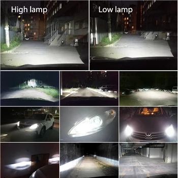 1 pora Auto Lemputes, LED Lempos H4, H7 H11 H1 H3 H13 880 9004 9007 9003 HB3 HB4 H27 9005 9006 LED 6000K 8000K Automobilių Žibintai Žibintas