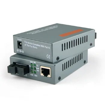 1 Pora HTB-GS-03 A/B 1000Mbps Gigabit ethernet Optinio Pluošto Media Converter Vienos rūšies Vieno Pluošto SC Uosto 20KM Išorinis Maitinimo šaltinis