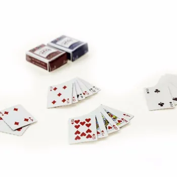 1 Rinkinys Mini Mielas 1:12 Lėlių Miniatiūros Pokerio Namų Puošybai Pokerio Kortos Žaisti Žaidimą BJD Kurhn Lėlės Priedai