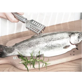 1 vnt Virtuvės įrankiai rankinis žuvų scaler žvejybos dalytuvai žuvų valymo peilis švaresnis pincetu žuvų valymas