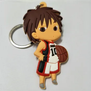 10 vnt./daug Anime Kuroko No Krepšinio Keychain Kuroko Tetsuya Kagami Taiga PVC pakabukas Maišelį Priedai dvipusis raktų žiedas