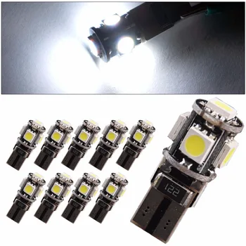 10 Vnt fehlerfrei Canbus T10 W5W 5050 5-SMD LED weisse Gluehlampe Lampen A5B4