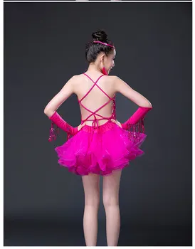 100-160cm profesinės naujus vaikams lotynų amerikos Šokiai sidabrinė raudona rožinė Mergaitės sijonas blizgančiais lotynų šokių suknelė drabužių mados kutas
