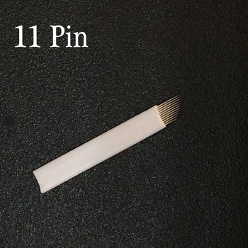 100 vnt 11 Flex Microblades Adatos permanentinis Makiažas Antakių Geležtės Vadovas Microblading Rašiklį ir 3D Siuvinėjimo 0,25 mm Pin