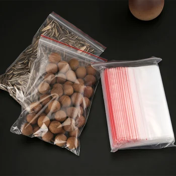 100 Vnt. Plastikinių Ziplock Krepšiai, Papuošalai Mažosioms Ziplock Maišą Maisto Pakuočių Zip Lock Bags Aišku, Švieži palaikymo Dulkėms Reclosable