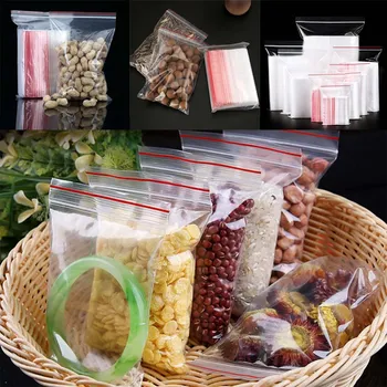 100 Vnt. Plastikinių Ziplock Krepšiai, Papuošalai Mažosioms Ziplock Maišą Maisto Pakuočių Zip Lock Bags Aišku, Švieži palaikymo Dulkėms Reclosable