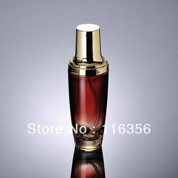 100ml raudono stiklo losjonas butelis su aukso siurblys Kosmetikos Pakuotės