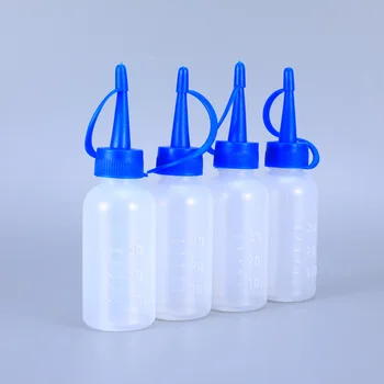 100VNT apie 30ML Plastiko Suspauskite Aplikatorių Matavimo Buteliai Tušti Masto konteinerio skysčio šukuosenų Klijų buteliuko