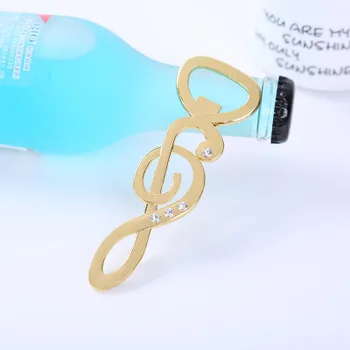 100vnt Aukso Muzikos Pastaba Alaus butelio atidarytuvas už Vestuves dovanų naudai