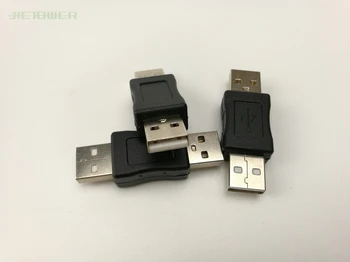100vnt/daug USB 2.0 Male Į USB Vyrų Smegenų Kabelio Jungtis Adapteris Konverteris Jungtis, Keitiklis Juoda