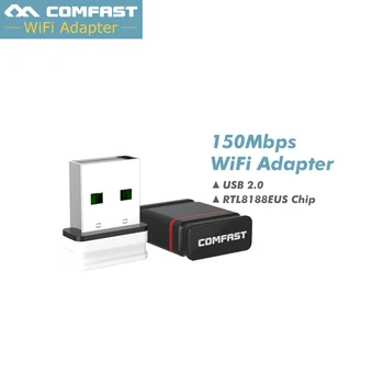 100vnt WiFi bevielio ryšio adapterį 150Mbps LAN tinklo Kortelė RTL8188EU belaidis usb wlan adapteris Comfast CF-WU810N 802.11 n wi-fi dongle