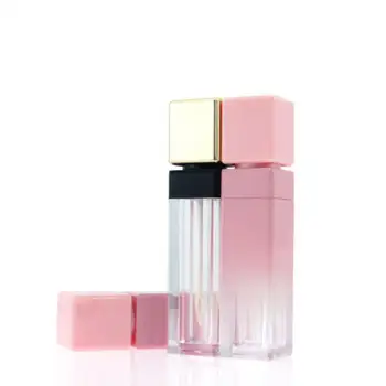 10ML Gradientas Aikštėje Lūpų Blizgesys Vamzdis Glazūra Rožinė Aukso Padengti Šlapiu Tušti Vamzdžiai Lūpų Mini Mėginio Kosmetikos Bakas