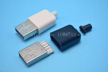 10sets USB 2.0 Tipas A Kištukas 4-pin Male Adapter Litavimo Jungtis, 3 in 1 Nikeliu, Auksu Adapteris