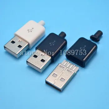 10sets USB 2.0 Tipas A Kištukas 4-pin Male Adapter Litavimo Jungtis, 3 in 1 Nikeliu, Auksu Adapteris