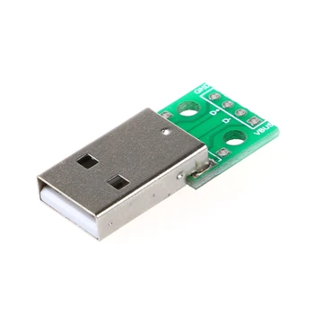 10vnt A Tipo USB Vyrų PANIRTI 2.54 MM PCB Lenta Energijos Tiekimo 