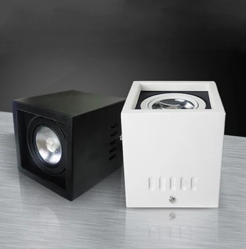 10VNT/DAUG Kvadratinių Embedded COB LED Downlight Šviestuvai Su Jungikliu 7W 10W 15W 20W 30W Paviršiaus Sumontuoti Lubų Lempos AC85V-265V