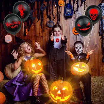 10VNT Helovinas Apdailos Balionai Baisu Vaiduoklis/Kruvinas/Šypsena Balionai Juoda Latekso Ballon Halloween Party Prekes