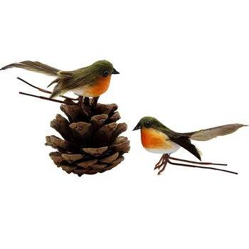 10VNT Kalėdų Robin Paukščių Medžio Apdaila Amatų, Labai Mielas Dirbtinių Plunksnų Paukštis Kalėdų Medžio Dekoro Amatų Vestuvių Balandžiai Ornamentu
