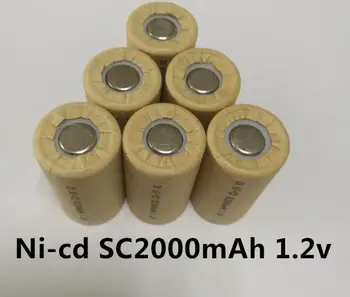 10VNT SC2000mAh Ni-CD didelės galios baterija ląstelių,įrankio baterija,Maitinimo Elementų,įvykdymo įkraunamąją bateriją,baterijos ląstelių