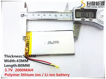 10vnt [SD], 3,7 V,2000mAH,[524380] Polimeras ličio jonų / Li-ion baterija ŽAISLŲ,CENTRINIS BANKAS,GPS,mp3,mp4,mobilųjį telefoną,garsiakalbis