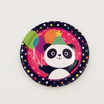 10vnt/set Animacinių filmų Spalva Mielas Panda Vienkartinės Lėkštės Vaikams, Vaikų Berniukų, Mergaičių Gimtadienis Apdailos Prekių Vaikams Fav