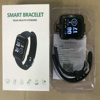 116plus Smart Watch Kraujo Spaudimo Matavimas Vandeniui Fitness Tracker Žiūrėti Širdies ritmo Monitorius Pedometer Smart Grupė Vyrai