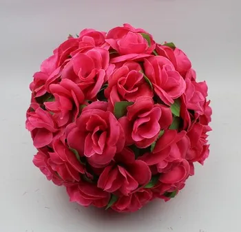 12 colių Elegantiškas Dirbtinio Šilko Rožės, Gėlės Bučiavosi Kamuolys 10 Spalvų, Vestuvių, Kalėdų Papuošalai Šalis Dekoro Prekes