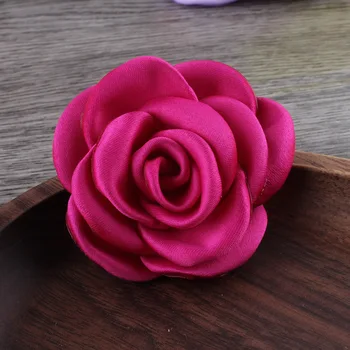 120pcs/daug 6cm 24colors Mados Sudegino Valcavimo Žiedlapis Rožės Plaukų Gėlės Plaukams Įrašus Derliaus Audinys Gėlių Plaukų Aksesuarai