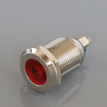 12mm lemputė LED signalinė lempa metalo 12V 24V 220V raudona geltona žalia balta spalvinga S12-D light 2 varžtas pin