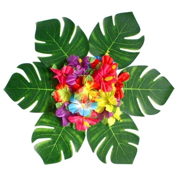12pcs Dirbtinių Palmių Lapų Stalo Runner Vestuves Havajų Tema Šaliai Reikmenys Stalo Apdailos Vasarą Šalies Prekių