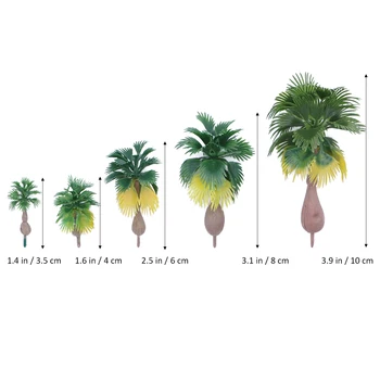 12pcs Kraštovaizdžio Peizažas Modelis Medžio Palmių Atogrąžų Miškų Kraštovaizdžio Masto N Z 1:100-1:300