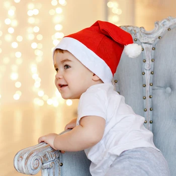 12pcs Vaikams, Suaugusiems Kalėdų Skrybėlę neaustinių Storio Pliušinis Kalėdų Senelio Skrybėlė Kalėdos Apdailos Kostiumų Namuose Šalis