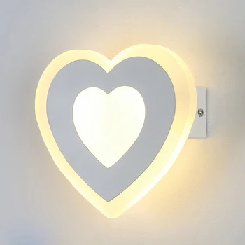 12W Moderni Meilė Širdies Sienos Lempos Kambarį Miegamojo Lovos, LED Apšvietimas, Sconce Akrilo Lempos Lampara De Sumalti
