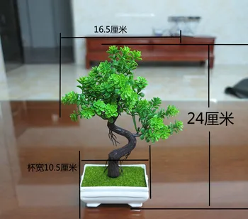 1pc Dirbtinis Bonsai Plastiko, Medžio Netikrą Gėlių Dekoras Bonsai Modeliavimas Dirbtinis Vazoninių Augalų Puodą su Ornamentu Namų Puošybai